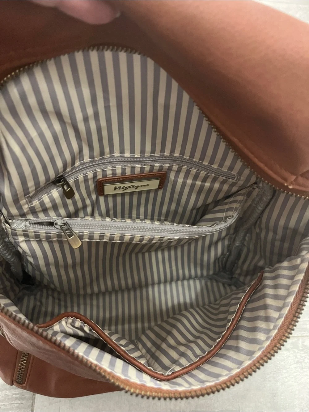 Miztique Casual Leather Backpack in Brown